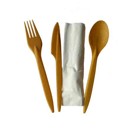 Zestaw WPC widelec + nóż+ łyżka + serwetka   '300