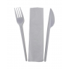 Zestaw nóż + widelec + serwetka Białe higieniczne '250