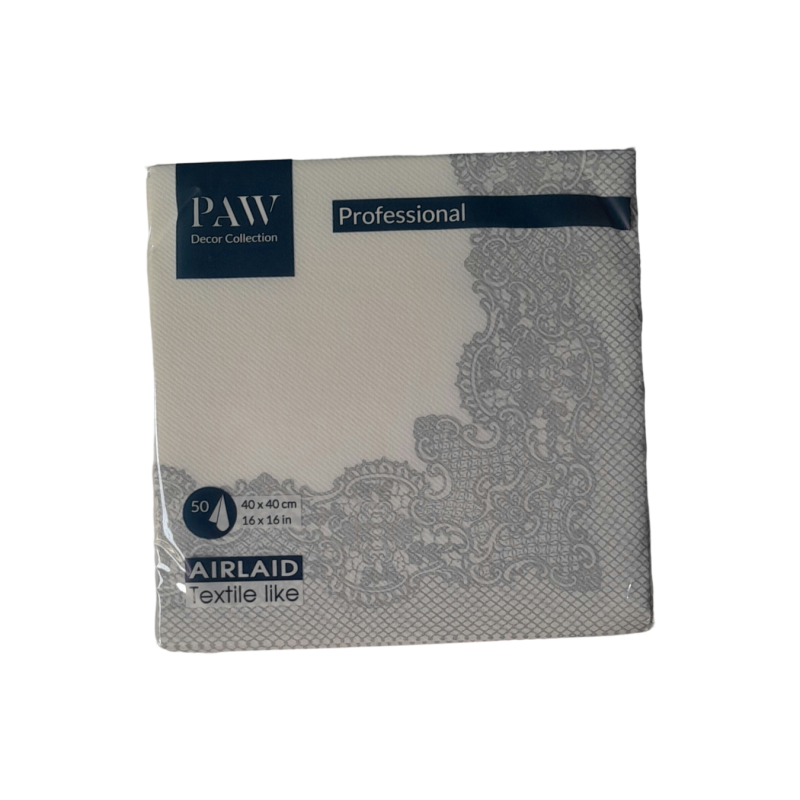 Serwetka fliz 40x40 Royal Lace srebrna '50