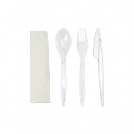 Konf.serwetka+widelec+nóż+łyżka PREMIUM transp'250