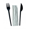 Konfekcja serwetka+nóż+widelec czarne   '250