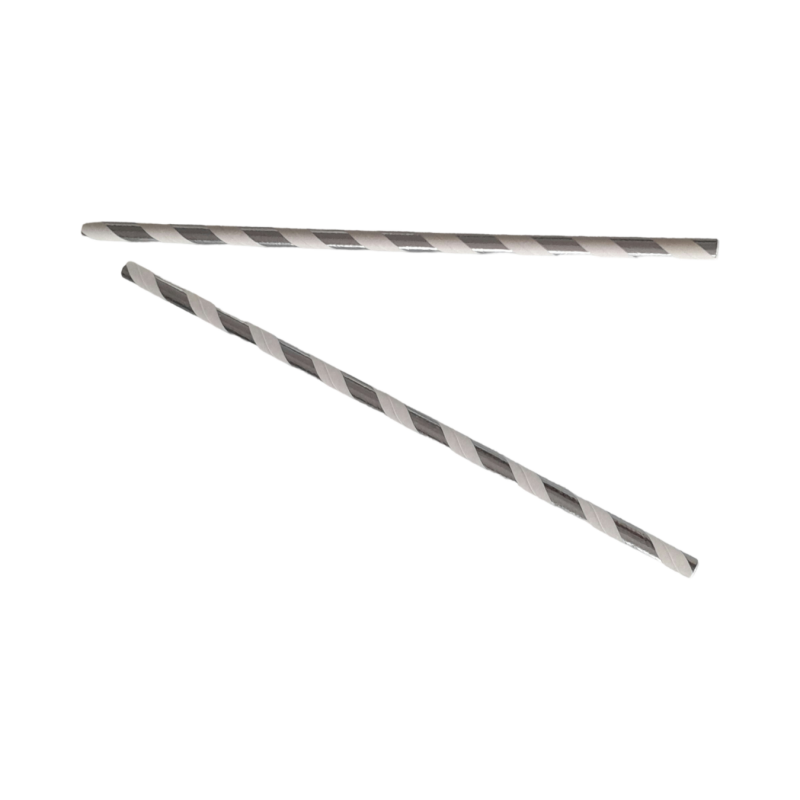 Rurka papierowa 6/197 srebrne paski    '250