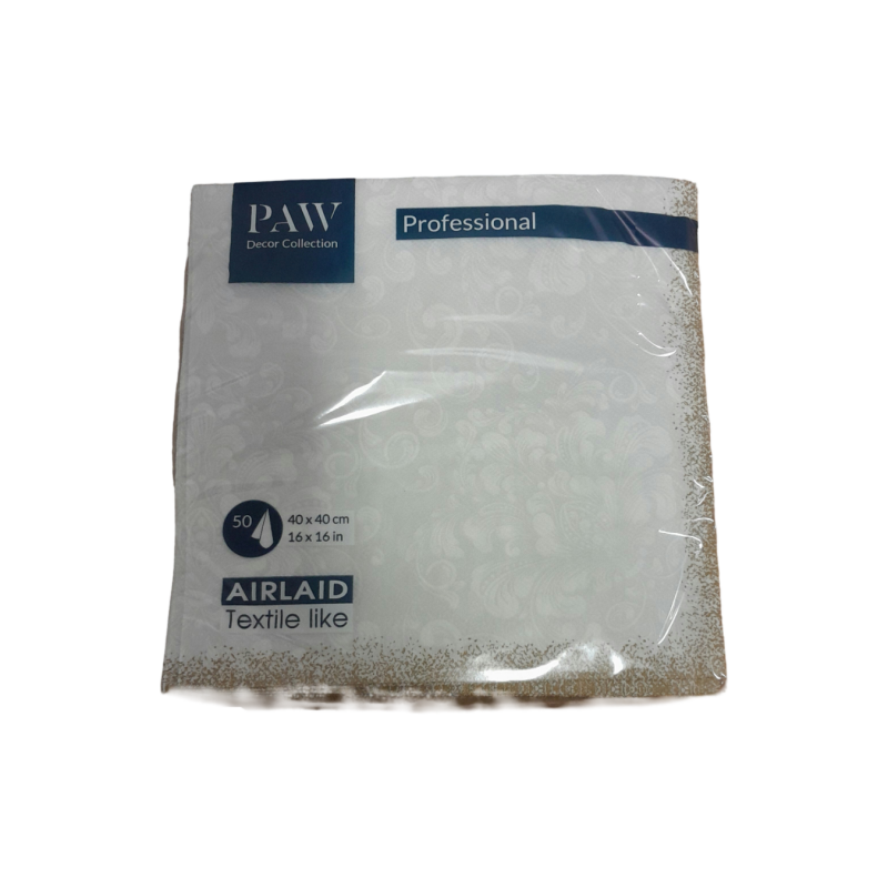 Serwetka fliz 40x40 Rococo white    '50