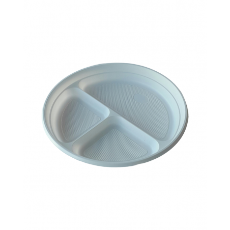 Talerz wielorazowy PP 22cm trójdzielny '100