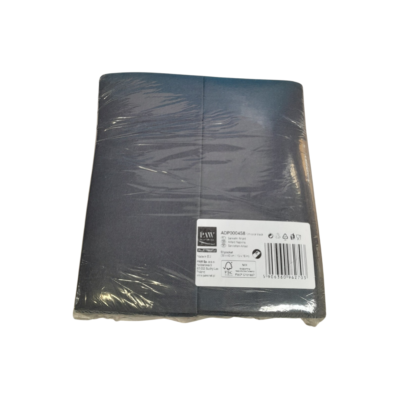 Serwetki kieszonki czarne 40x40   '50