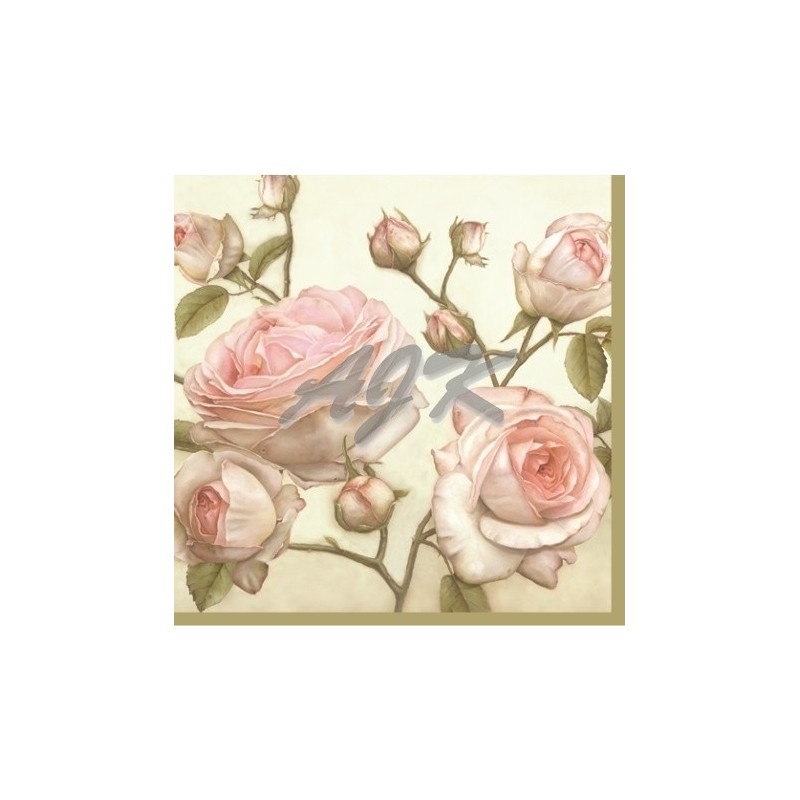 PAW Serwetka Lunch Beauty Roses składana 1/4 33x33cm 3-w '20