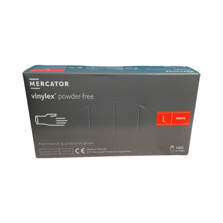 Rękawice vinylowe bezpudrowe L`100