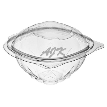 Pucharek z wieczkiem na zawiasie PET 250ml 120x120x75mm \'50