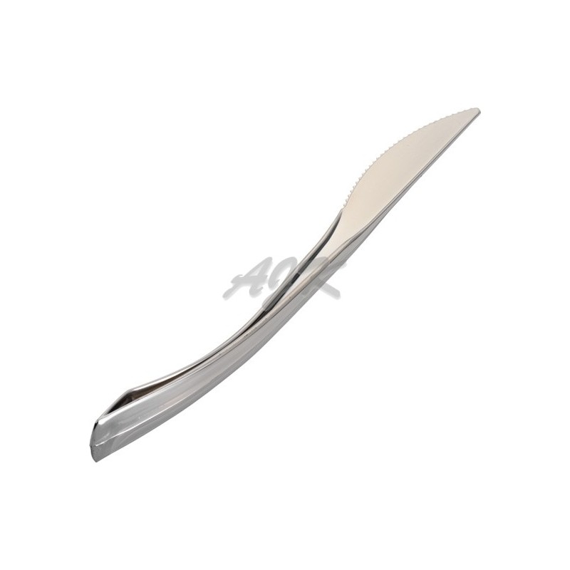 Nóż metalizowany srebrny Duni Flair \'40