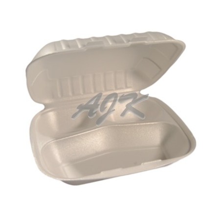 Menu box styropianowy XPS obiadowy trójdzielny biały \'160