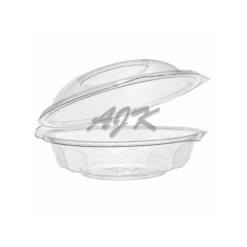 Pojemnik do sałatek z wieczkiem na zawiasie PET 375ml 150x60mm '50