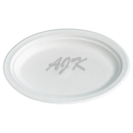 Talerz / półmisek owalny biały biodegradowalny 31,8x25,5cm \'50