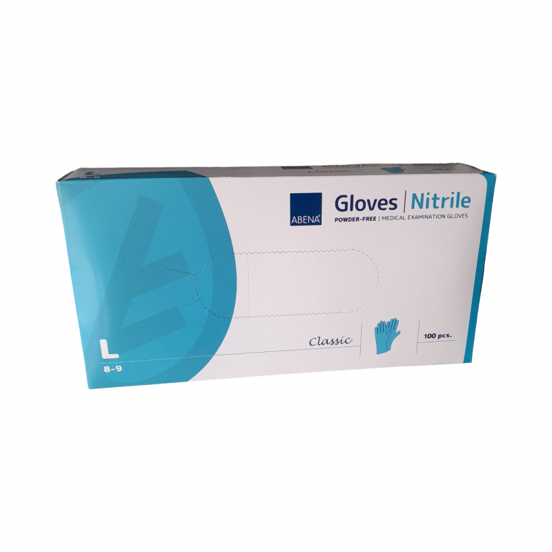 Rękawice diagnostyczne nitrylowe niebieskie bezpudrowe L \'100