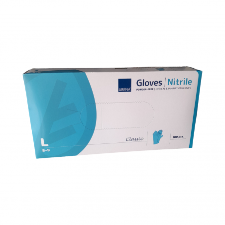 Rękawice diagnostyczne nitrylowe niebieskie bezpudrowe L \'100