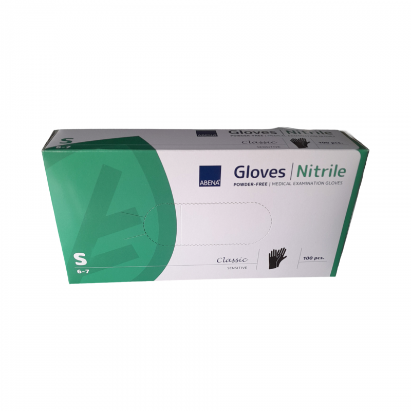 Rękawice nitrylowe CZARNE bezpudrowe S\' 100