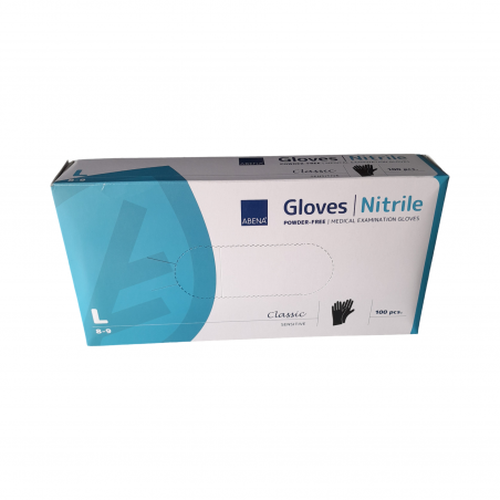 Rękawice nitrylowe CZARNE bezpudrowe L\' 100