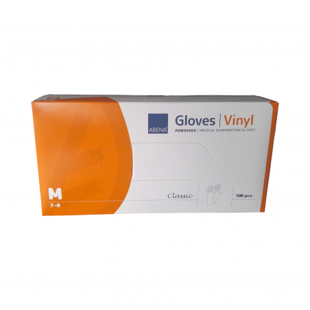 Rękawice diagnostyczne vinylowe pudrowane M \'100