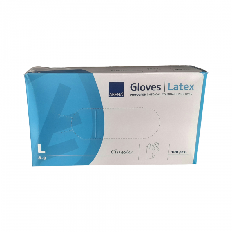 Rękawice diagnostyczne lateksowe pudrowane L '100