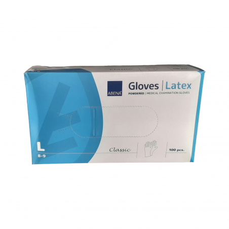 Rękawice diagnostyczne lateksowe pudrowane L '100
